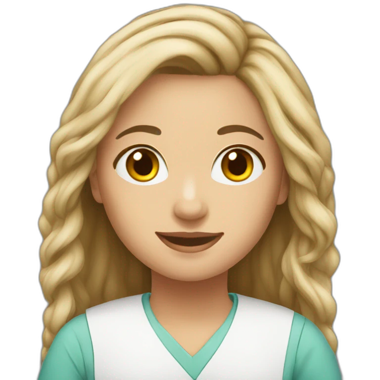 Surgical technical assistance female long hair emoji
