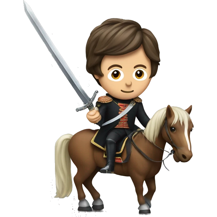 sir paul McCartney on a horse with a sword emoji