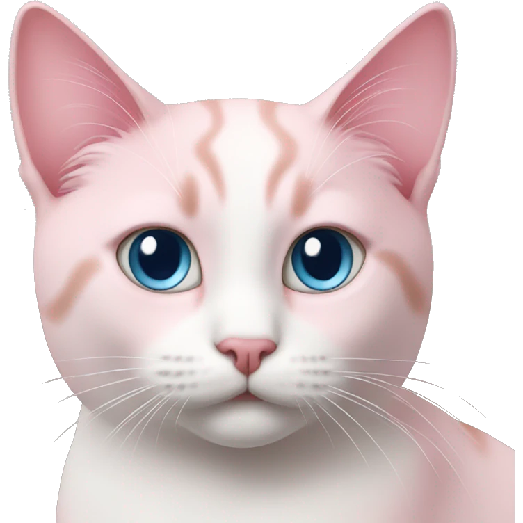 cat soft pink with blue eyes  emoji