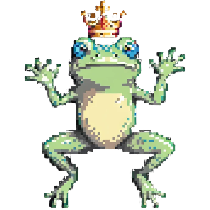 crowned frog jumping pose emoji
