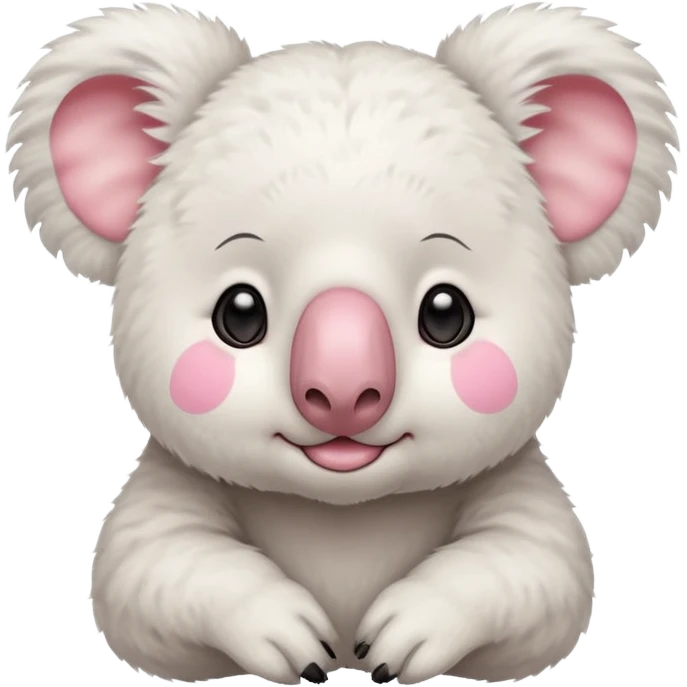 realistic simple cute albino koala emoji