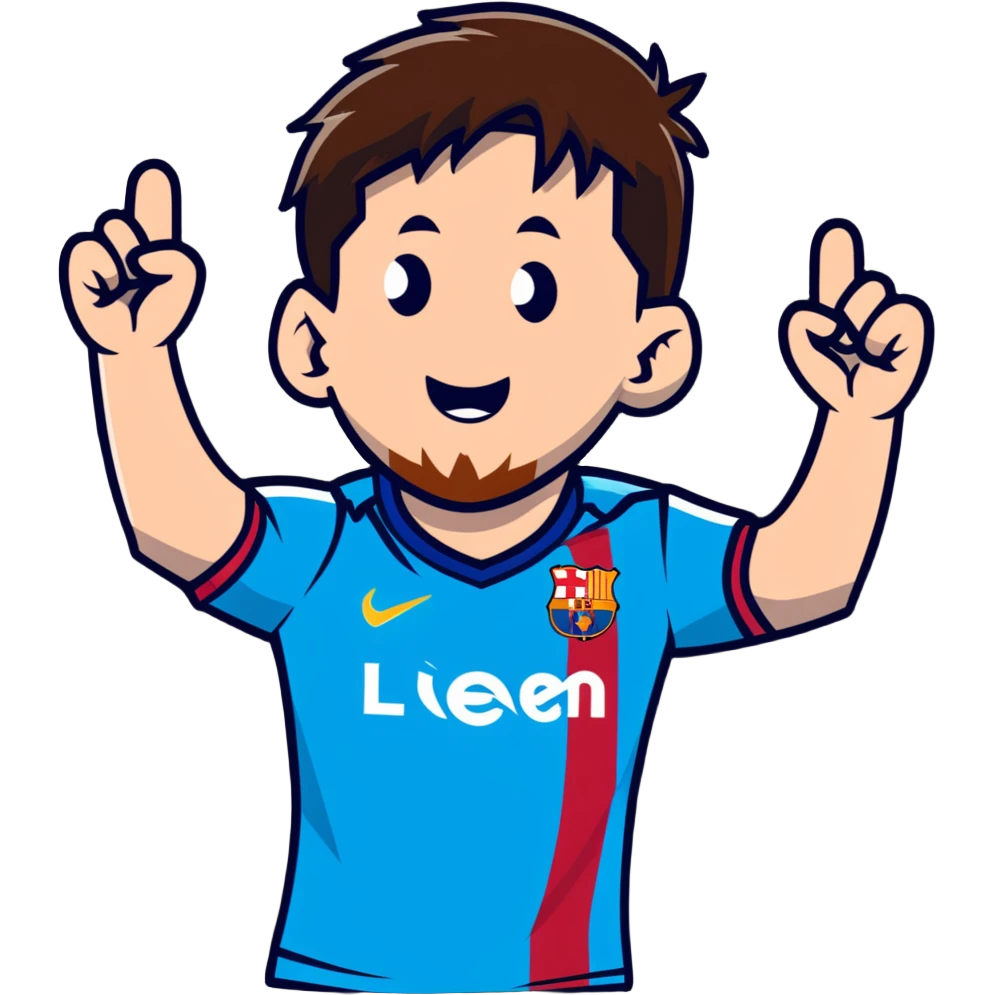 Lionel Messi celebrating goal emoji