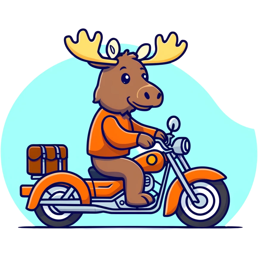 Moose riding motorcycle emoji