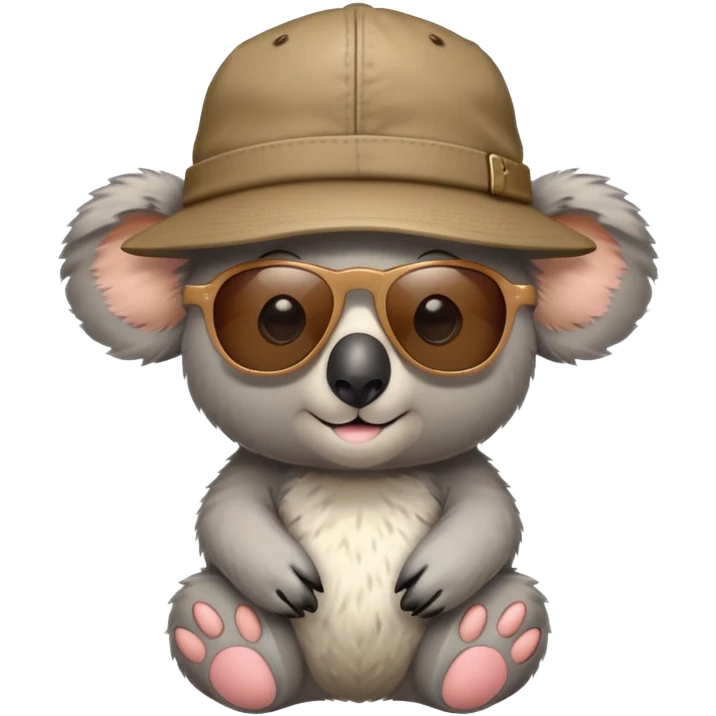 koala wearing a hat with sunglasses emoji