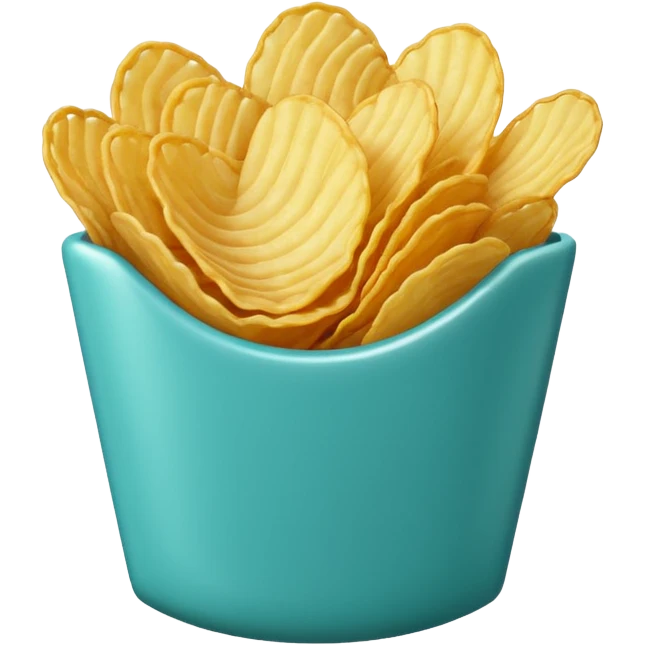full turquoise colored potato chips emoji