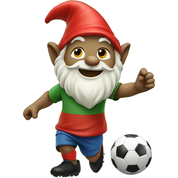 Gnome playing soccer emoji