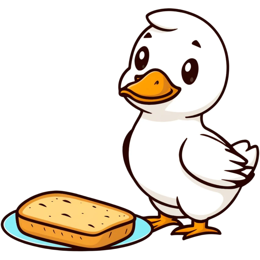 duck serving fresh gluten bread emoji