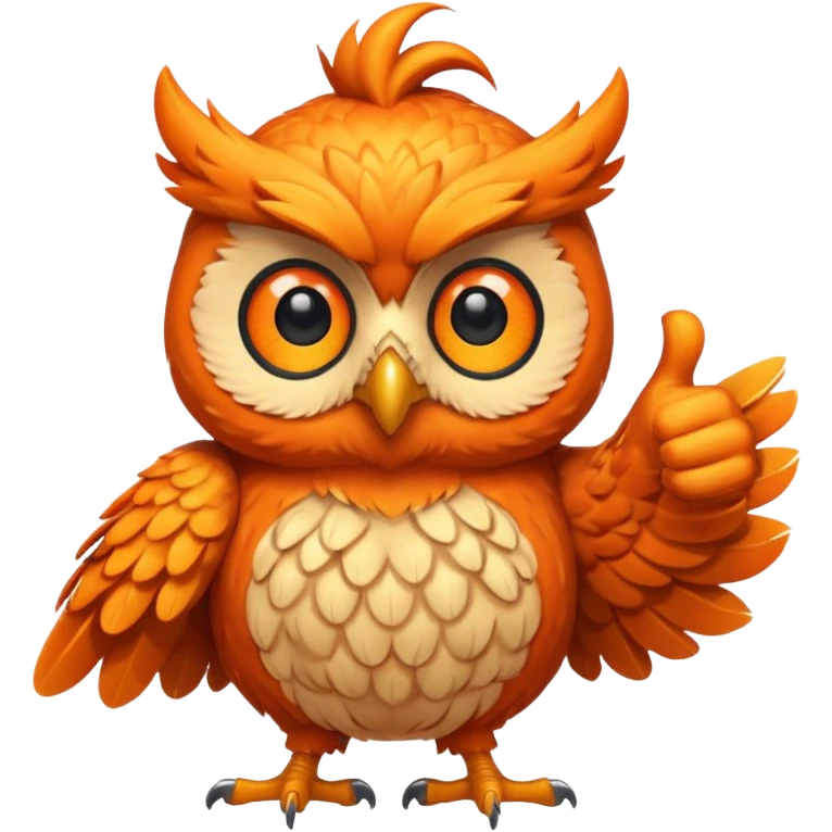 make an orange owl with the thumbs up emoji