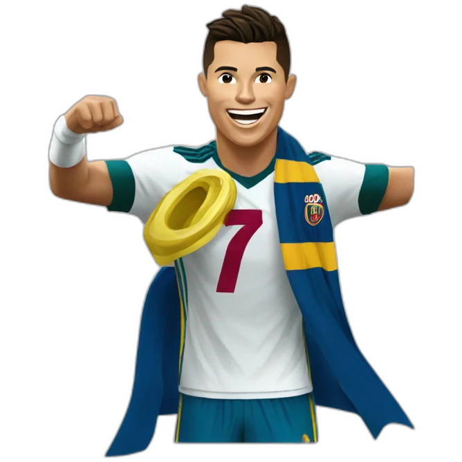 Cristiano Ronaldo celebrando el siuu emoji