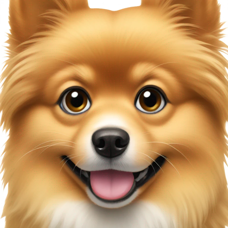 Pomeranian with snow on her nose emoji