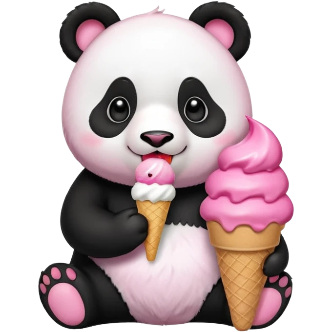 Panda eating ice cream emoji