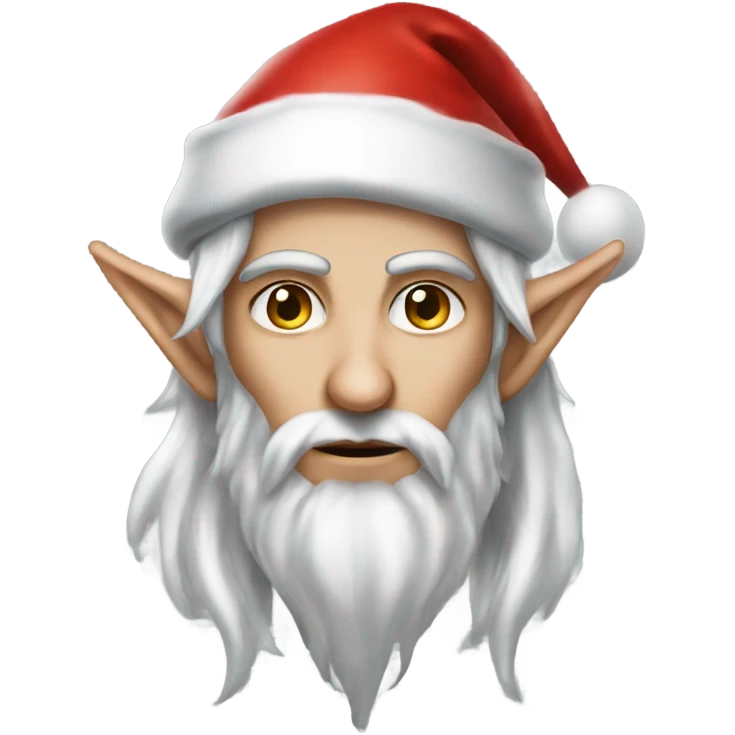 rogue male elf fantasy wearing santa hat emoji