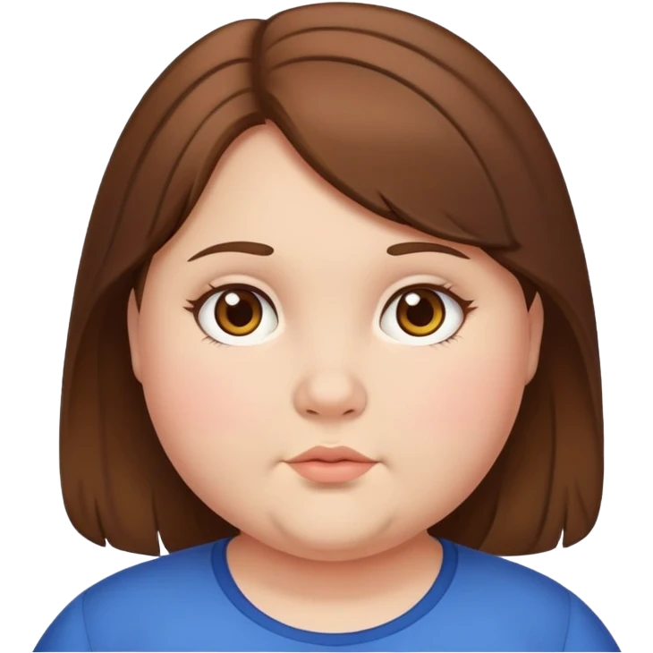 Ein fetes Mädchen das braune Haare hat ung 170 groß ist braune harte und 6. klasse emoji