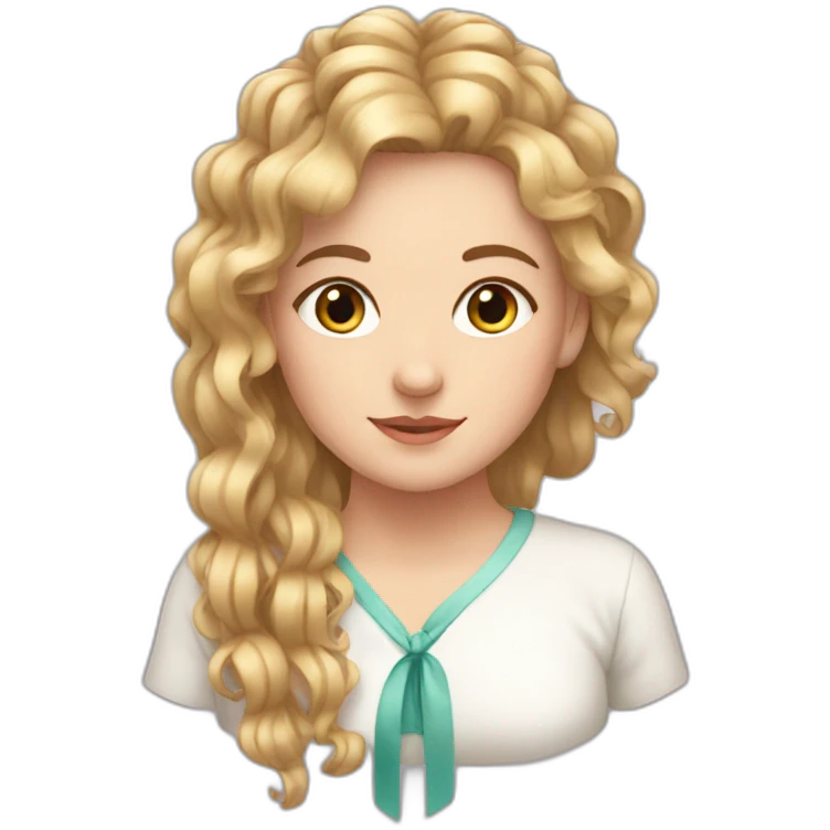 A white girl with a ribbons on her hair  emoji