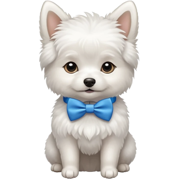 Small white dog wearing a bow tie  emoji