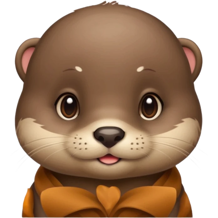 Cute baby otter's face (little cheeks, not much hair) emoji