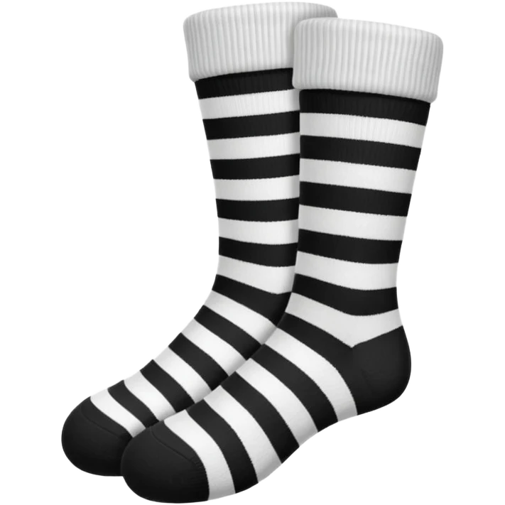 black and white striped soscks  emoji