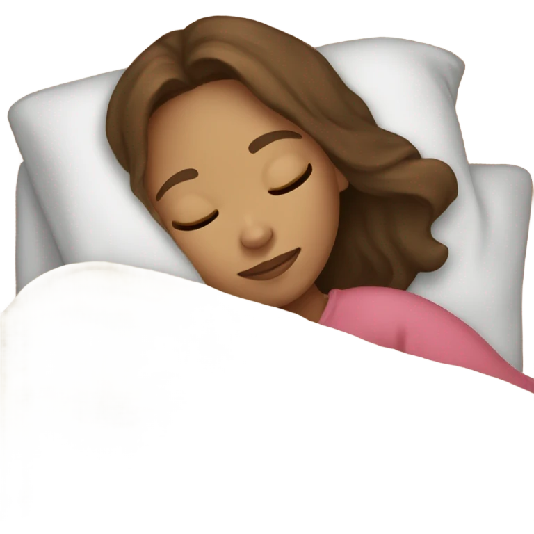 girl with brown hair and light skin sleeping with blanket on emoji