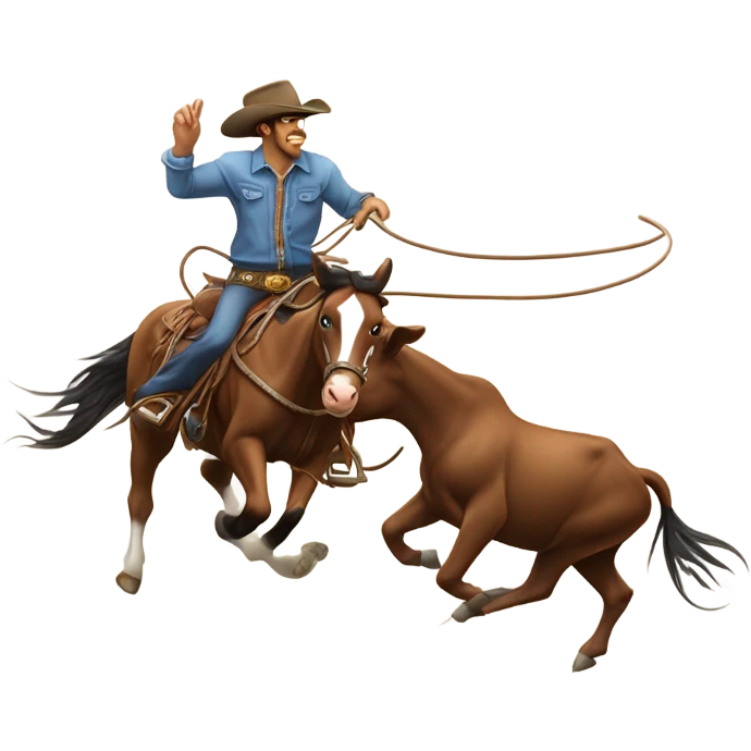 Team roping rodeo event  emoji