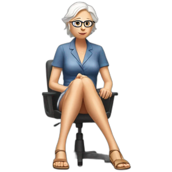 young bernie sanders wearing a skirt bikini sitting acting out that scene from basic instinct sitting facing forward legs apart(full body, ios17) emoji