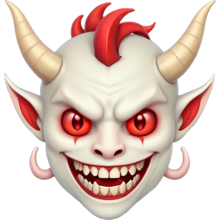 Big teeth smiling demon emoji