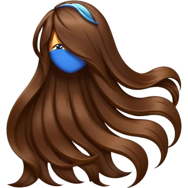 back view of long brown hair emoji