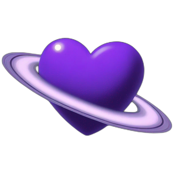 Purple heart shape Saturn emoji