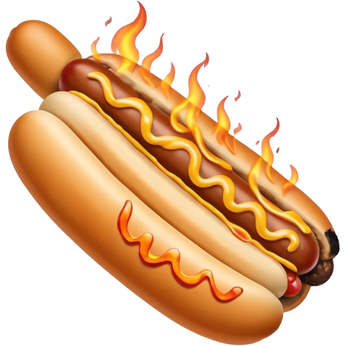 Hand Holding a Flaming Hotdog emoji