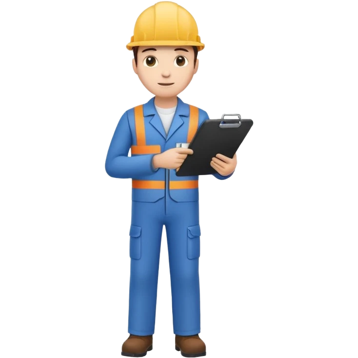 engineer standing full body with clipboard emoji