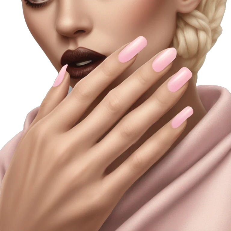 feminine pale hand with short light pink nails holding smoking palo santo realistic soft textures emoji