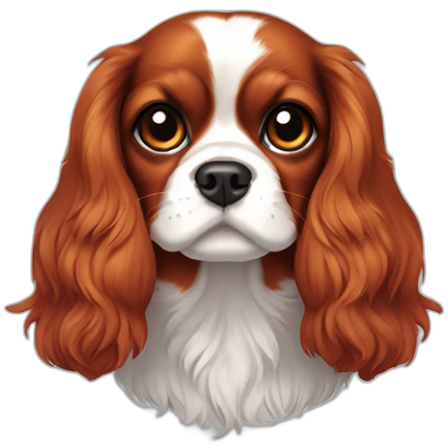 Cavalier king Charles spaniel completely red emoji