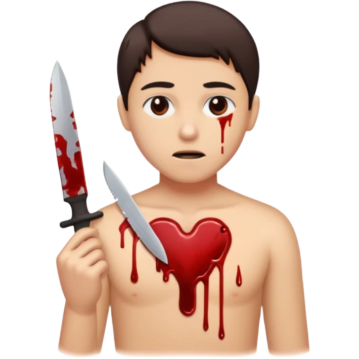 A person with a knife in there chest emoji