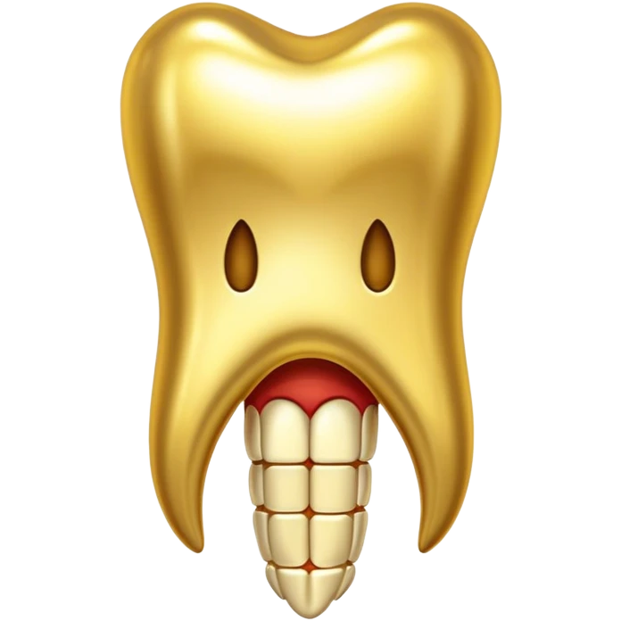 An ornate gilded tooth emoji