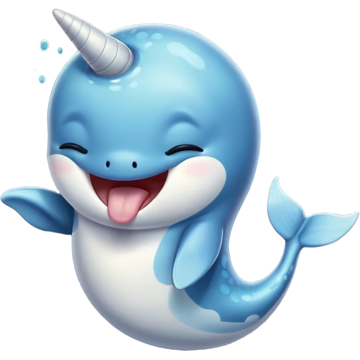 Cinematic Cute Yawning Cute Narwhal Portrait Emoji, Head tilted slightly with a dramatic, wide-open yawn, showcasing a streamlined, elegant body with a gracefully curling tusk and sleepy, half-closed eyes, Simplified yet irresistibly adorable features, highly detailed, glowing with a soft, cozy oceanic glow, high shine, relaxed yet expressive, stylized with a hint of whimsical marine ease, soft glowing outline, capturing the essence of a drowsy yet affectionate cute narwhal that appears ready to stretch and yawn its way out of the screen! emoji