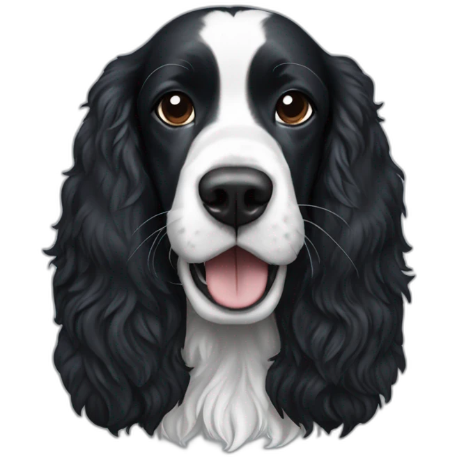 black springer spaniel wearing detroit lions logo emoji