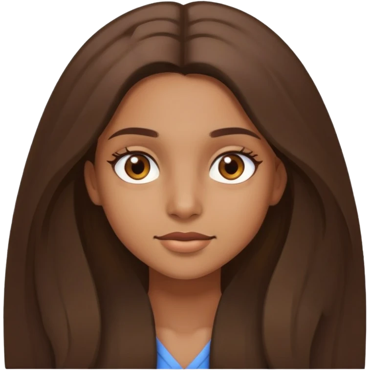 Brown girl , long 4a hair, light brown eyes , clean emoji