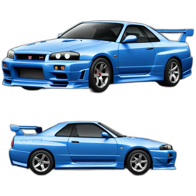 Nissan-skyline-gtr34-gris-et-des-lignes-bleu emoji