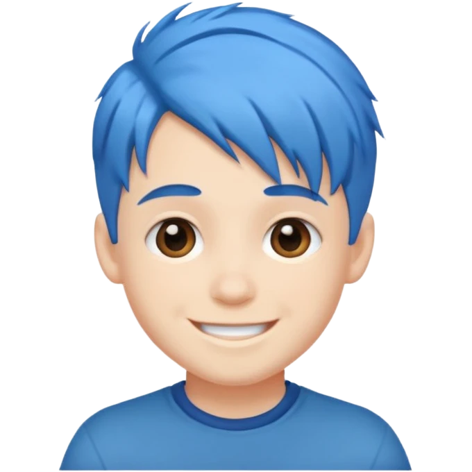 blue gamer Boy happy blue hair emoji