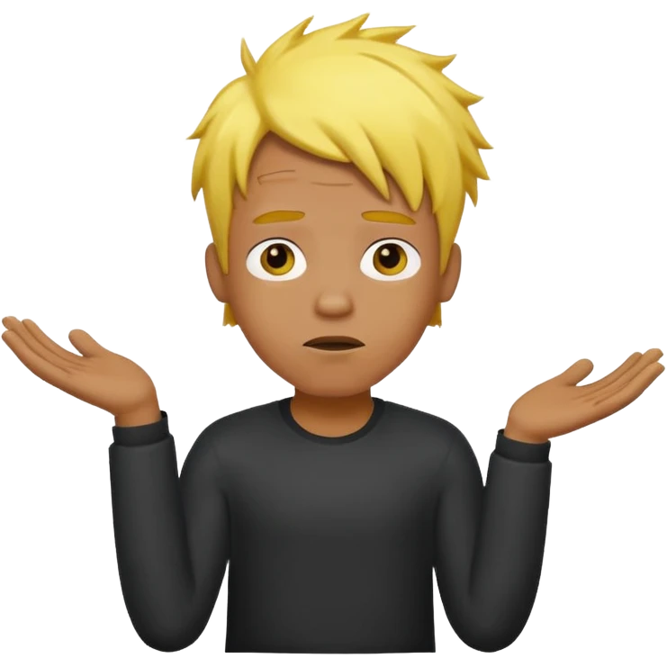 Quiero este emoji🤷🏼‍♂️ pero el chico de color negro y el pelo amarillo emoji