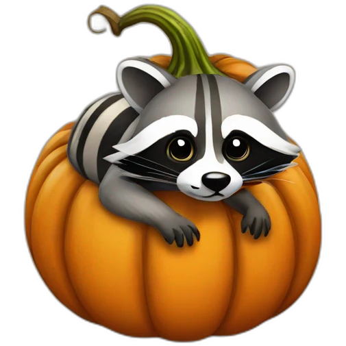 raccoon pumpkin emoji