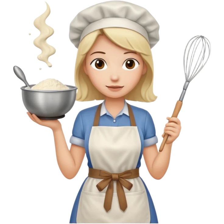 woman making pear cake emoji