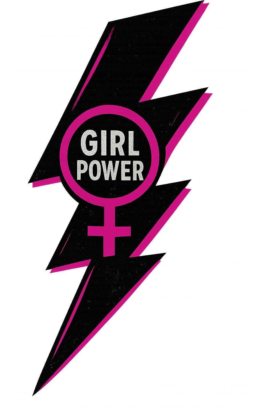 girl power, lightning bolt with pink accents emoji