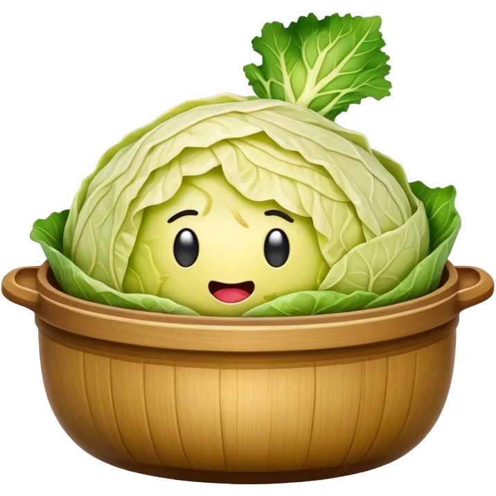 Cinematic Realistic Sauerkraut Dish Emoji, depicted as a tangy, fermented cabbage dish rendered with vibrant textures and natural, appetizing lighting. emoji
