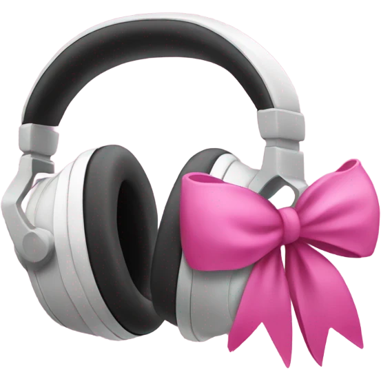 headphones with pink bow emoji