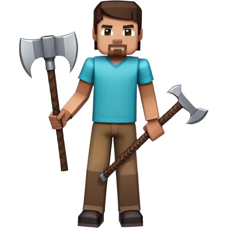 Minecraft character holding a pickaxe emoji