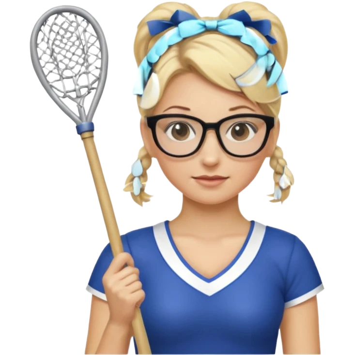  Sexy Dominatrix blonde hair and glasses full body with whip in a cheerleaders outfit  hair ties back emoji