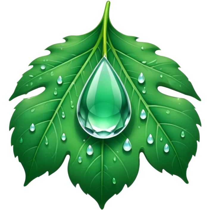 Dewdrop on a leaf emoji