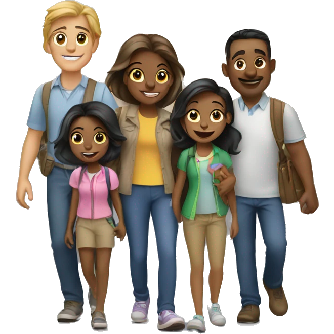 Family going to walt Disney world emoji