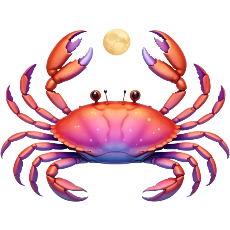 Realistic iridescent soft pink opalescent Celestial cancer Crab water dreamy astrology moon stars starry emoji
