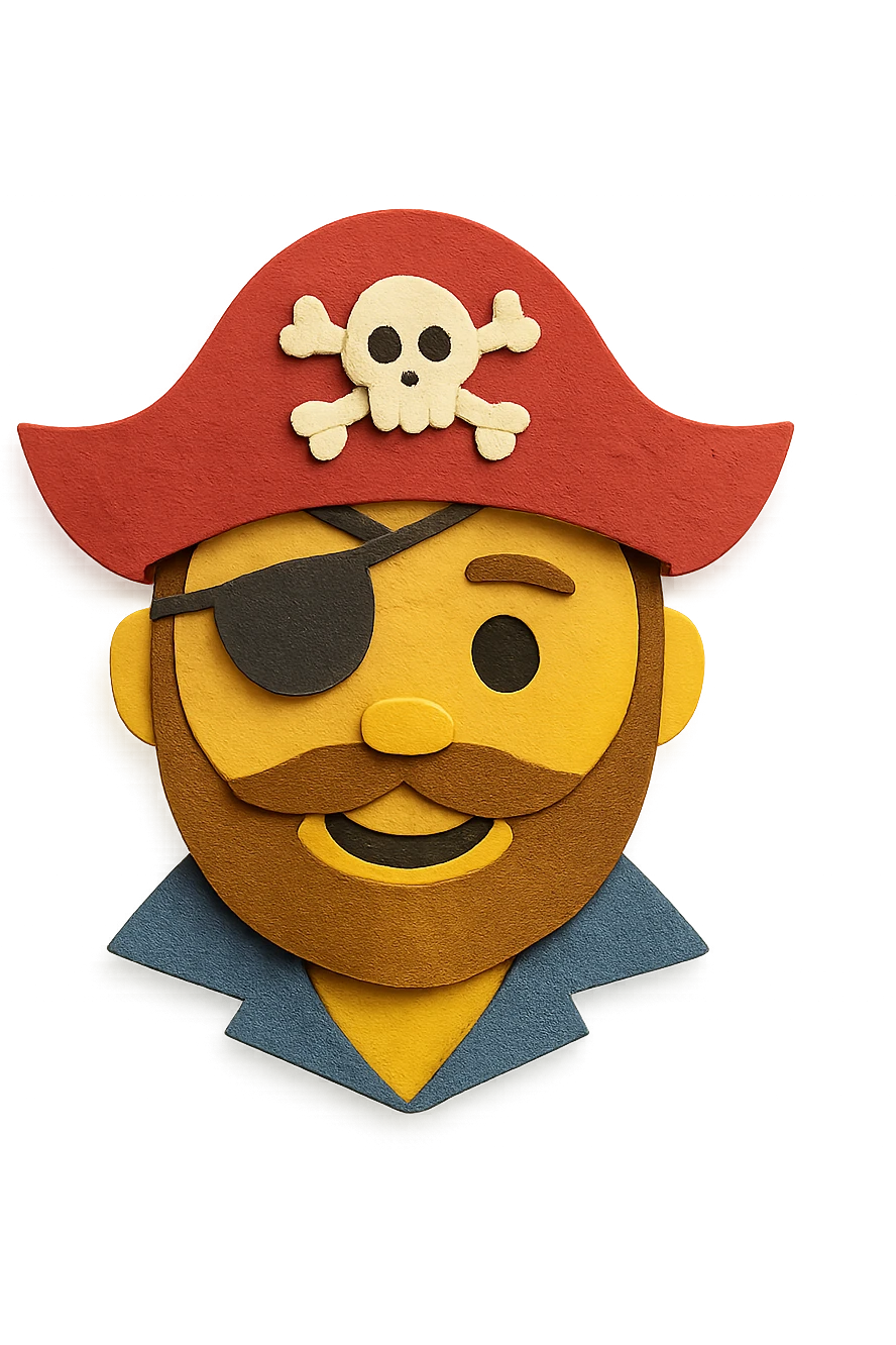 pirate, paper craft style emoji